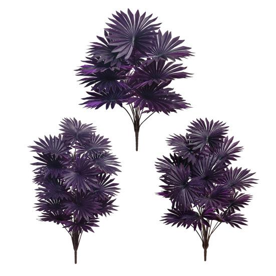 Фиолетовая искусственная пальма, реалистичная искусственная пальма, тропические листья, искусственные пальмовые ветви для Хэллоуина, Рождества, внутреннего и наружного декора