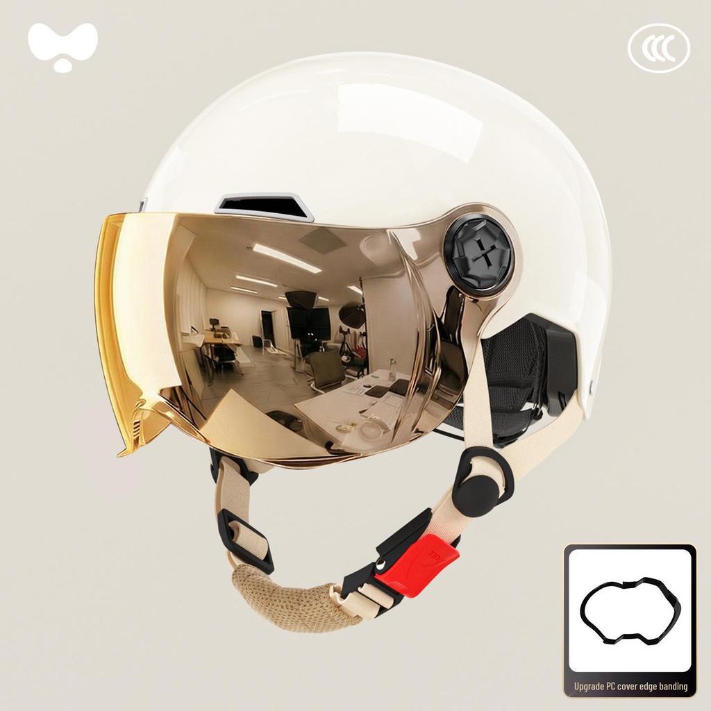3C Certified Unisex Electric Vehicle Double Visor Motorcycle Helmet, Winter-Ready for Adults