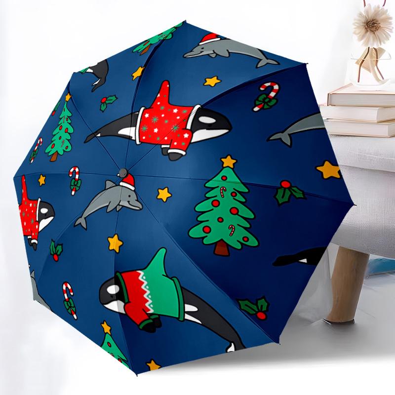 1pc marine animals Automatic Folding Umbrella - Portable Collapsible 8-Rib Umbrella for All Seasons Durable Canopy yy251119123