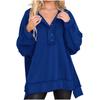Autumn and Winter New Women's Round Neck Solid Button Loose Sweater Long Sleeve Top