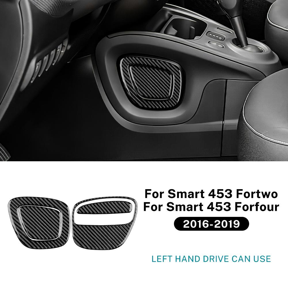 Настоящие мягкие наклейки из углеродного волокна для Mercedes Benz Smart 453 Fortwo/Forfour 2016 2017 2018 2019 Боковые стороны Рамка панели переключения передач автомобиля