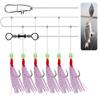 6pcs Luminous Bean Fishing Hooks Rubber Bionic String Hook  for Sea/Freshwater Fishing