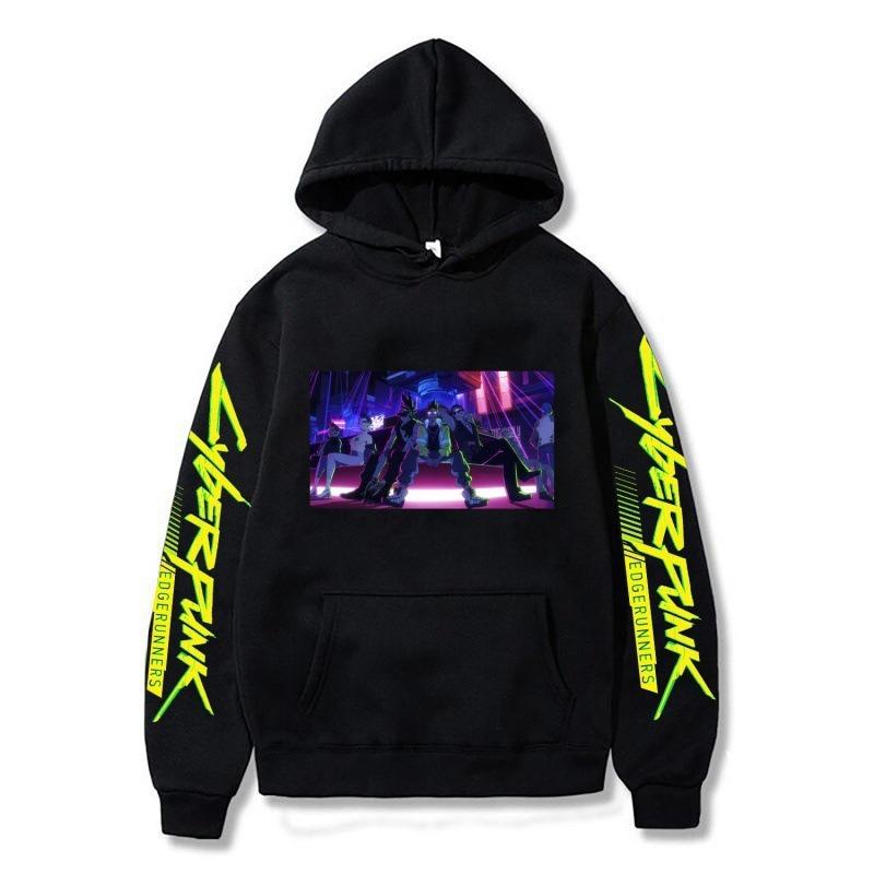 Худи с принтом Yberpunk Edge Walker с капюшоном, унисекс, уличная одежда, пуловер с капюшоном, Харадзюку