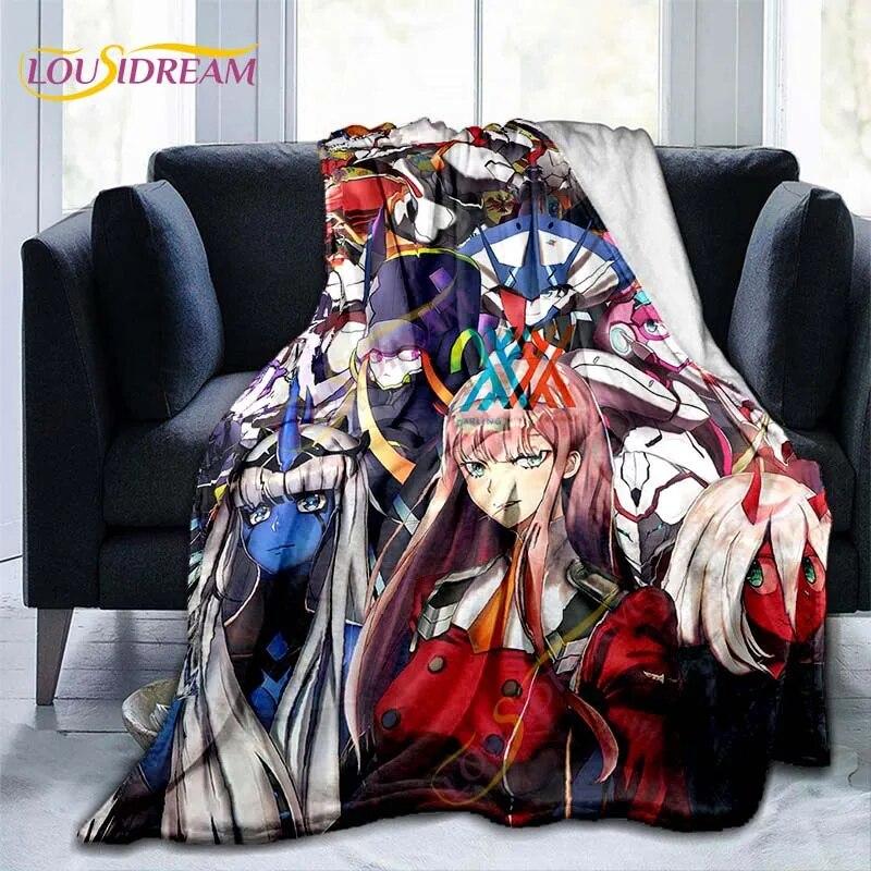 Одеяла с аниме DARLING In The FRANXX, одеяло Strelizia, фланелевое одеяло ZERO TWO для дивана, дивана, дорожные одеяла для взрослых