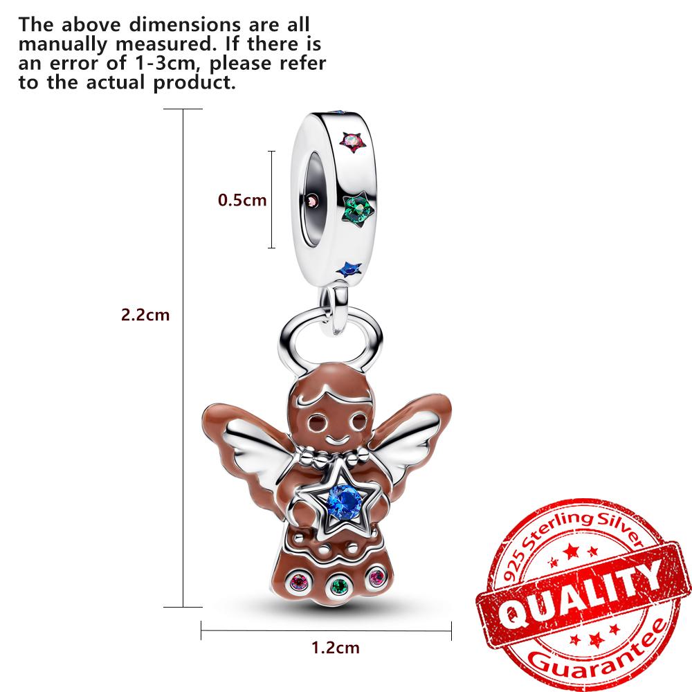 Медные носки-мышки и бусины-снежинки и подвеска-олень Подходит для браслета Хэллоуин Рождественский кулон Подарки