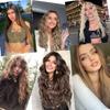 MERISIHAIR Длинные волнистые синтетические волокна 22 дюйма 5 зажимов для наращивания волос Волнистые прямые волосы Черный Коричневый Блондинка Повседневная одежда