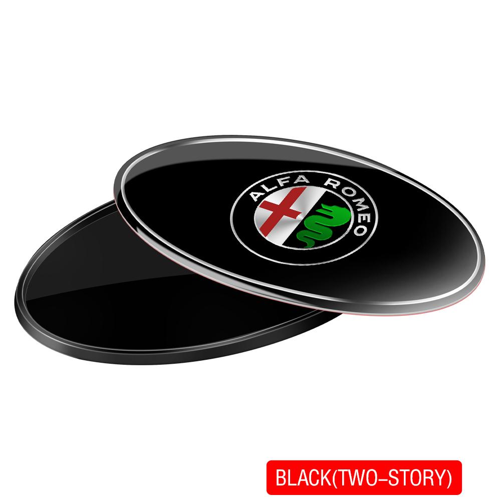 DDHQV1 1pc 3D Aluminium Ellipse Car Emblem Alfa Romeo Badge Decal Decorative Stickers For Alfa Romeo Giulietta GT 159 147 Accessories