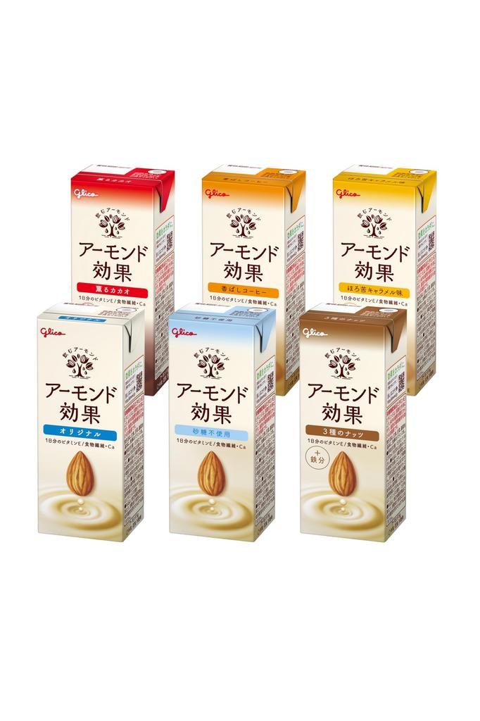 Glico Almond Effect 6 Types Assortment Set Almond Milk Can Be Stored At Room Temperature 200ml X 18 Bottles