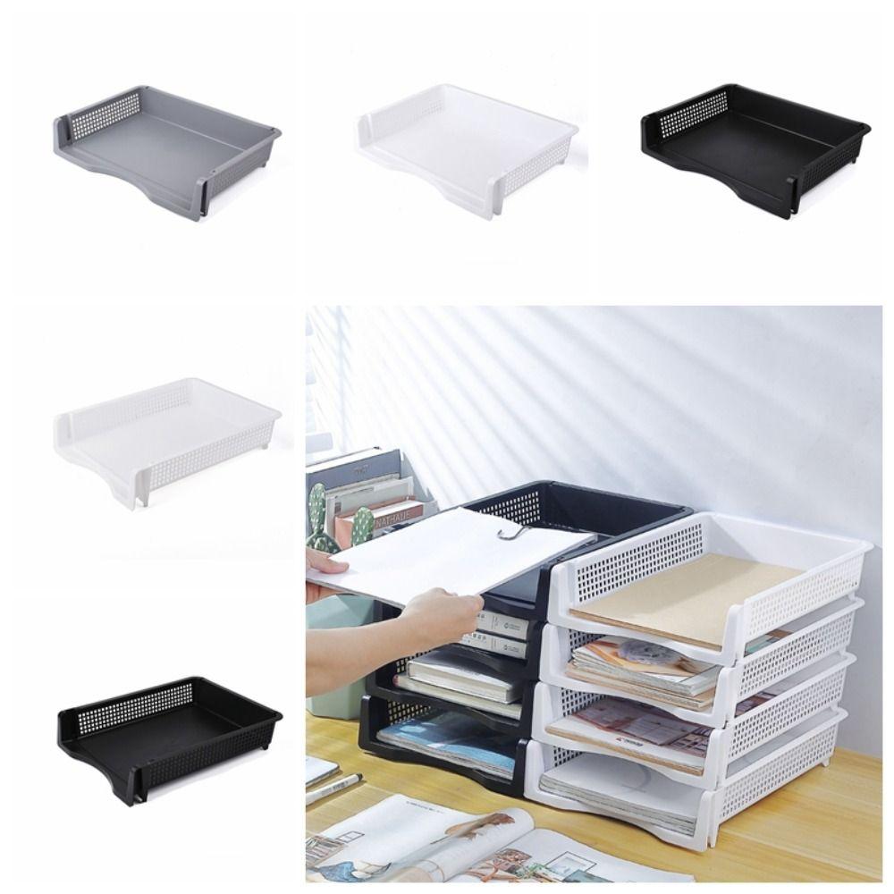 File Organizer Stackable File Rack Desktop Organizer A4 File Storage Tray Fashion   Documents
