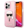 Karl Lagerfeld Klhcp13Xkhtuglp Iphone 13Pro Max 6,7 Różowy/Pink Twardy Brokatowy Pokrowiec Z Głową Karla