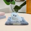 Simulated Cat Toy with Bamboo Charcoal Mat Odor Removal Meowing Plush Kitten Stuffed Animal Doll Home Office Desktop Decoration Ornament