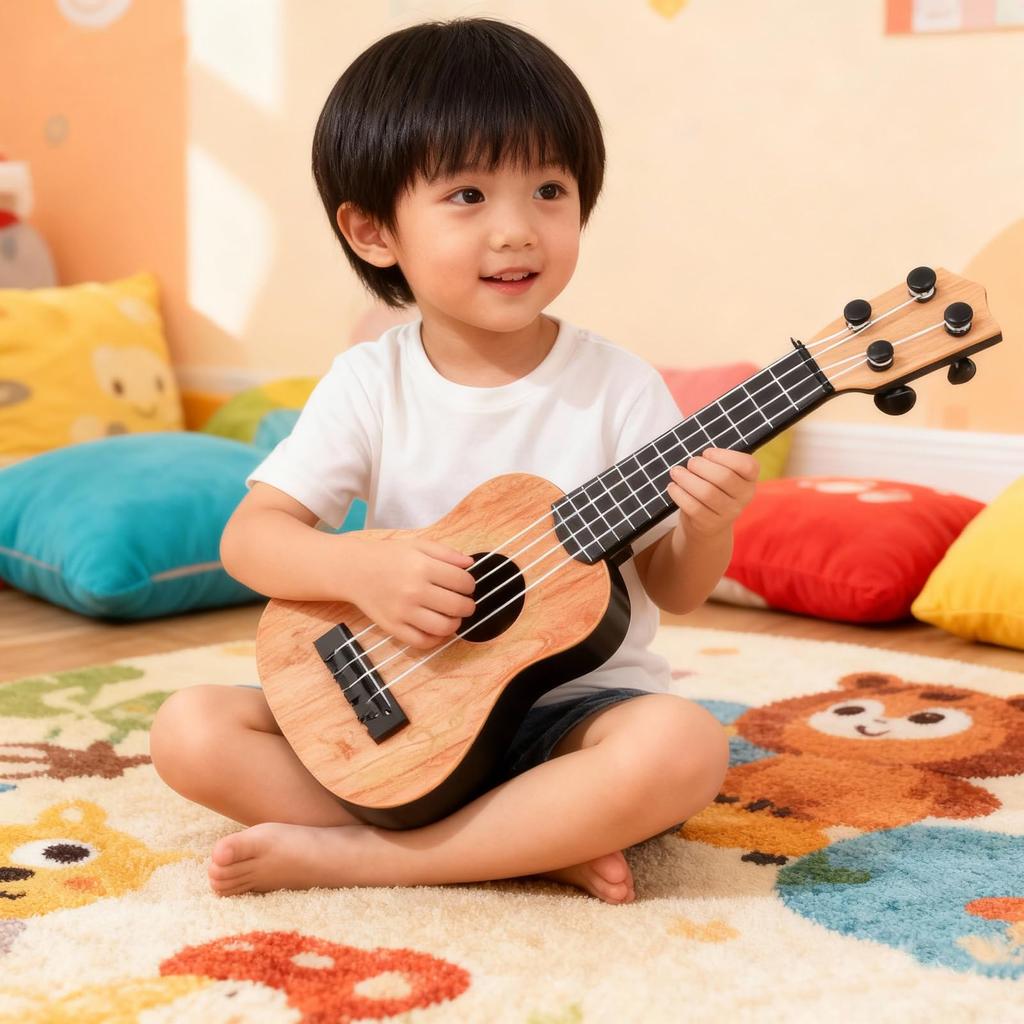 Eucli Модель игрушечной гитары Музыкальный образовательный инструмент Игрушечная гитара Мини-гитара Развивающая игрушка для малышей и дошкольников Детская