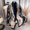 Imitation Cashmere Literary And Artistic Trend Splicing Scarf Women'S Ethnic Style Fashion Elegant Bamboo Print Shawl