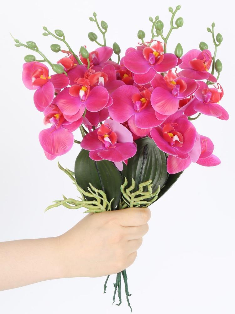 6 шт. искусственных 4 головки фаленопсиса искусственный цветок фаленопсиса пластиковые искусственные цветы для дома свадьба вечеринка наружное украшение