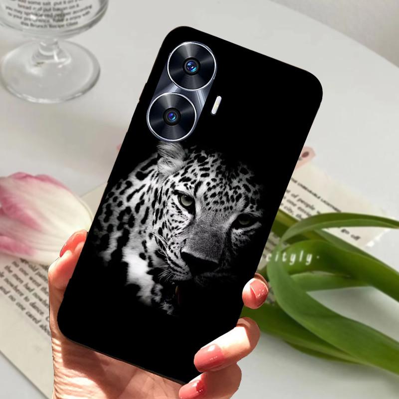 Для Realme C55 Чехол Крутой Черный Мягкий Силикон ТПУ Бампер Защитный Чехол Для Телефона Для OPPO Realme C55 C 55 Чехол Fundas Оболочка Coque