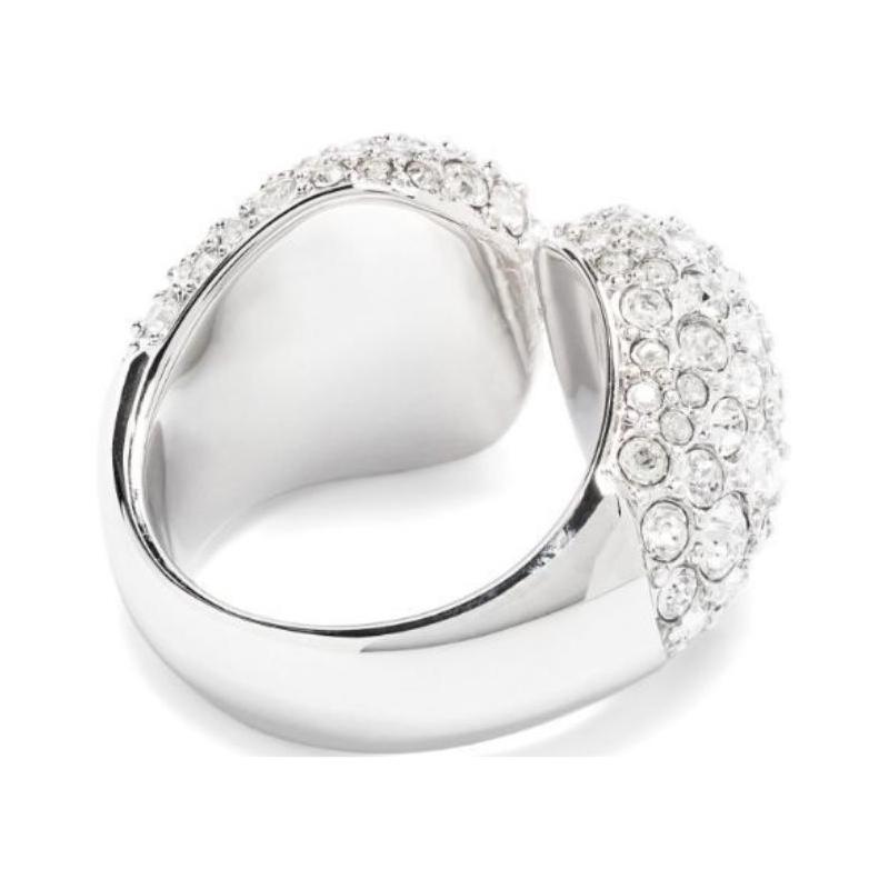 Swarovski Кольцо-паве коктейльное латунное с родиевым покрытием женское серебряное 5702417