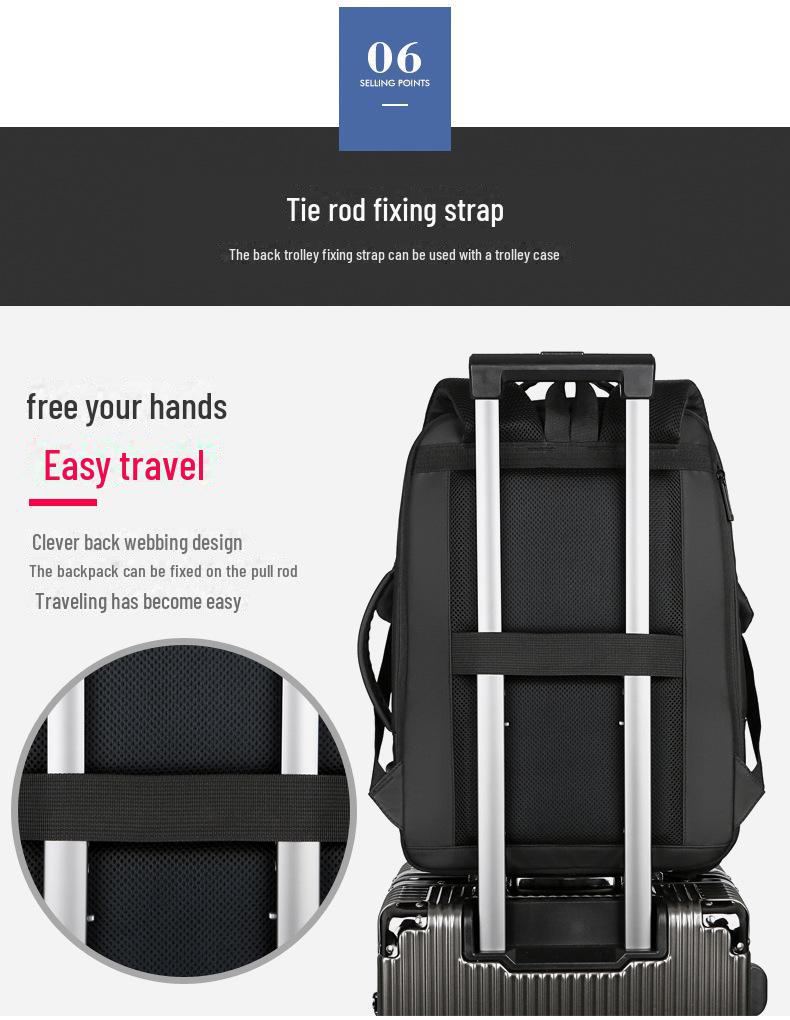 Мужской водонепроницаемый рюкзак для деловых поездок большой вместимости