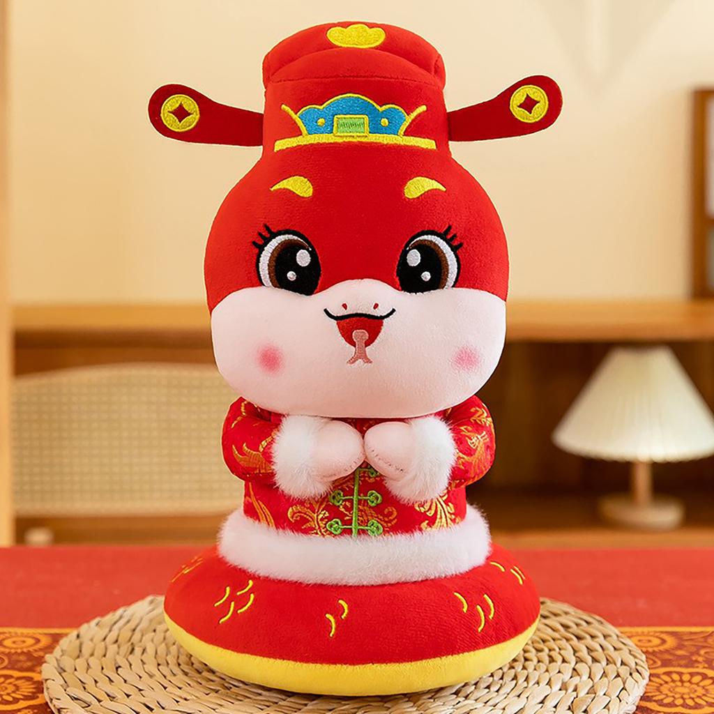 Китайская кукла-змея Плюшевая мультяшная игрушка-животное для подарка на Праздник Весны 40 см 15,7 дюйма