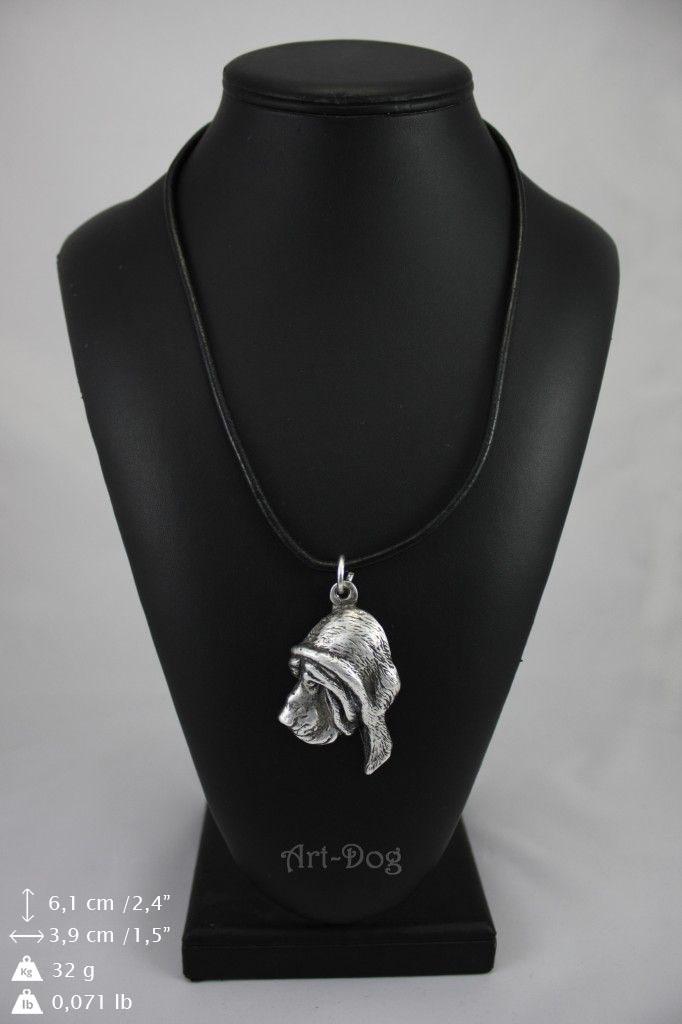 Bloodhound, St. Hubert Hound, Sleuth-hound - Dog necklace in gift box, silver-plated locket for dog fan, striking pendant by Art-Dog brand