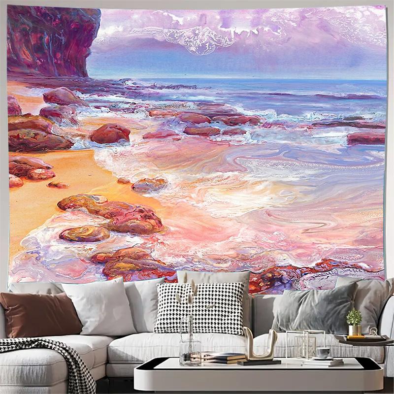 Ocean Wave Tapestry Wall Hanging Sea Landscape Decor Coastal Vibes Beach Theme Home Decor Dorm Room Aesthetic Room Boho Wall Art