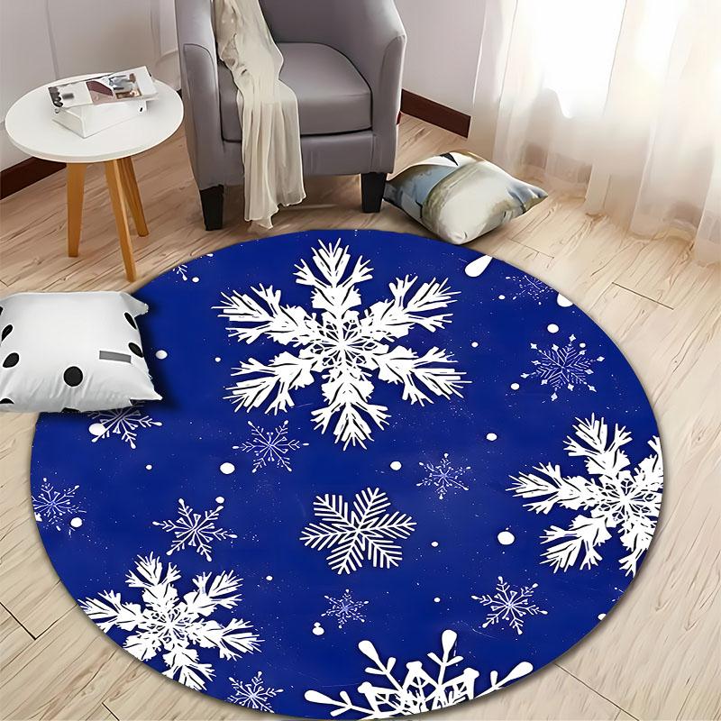 Winter Wonderland Snowflake Round Carpet for Cozy Homes round carpet for home sofa bedroom, gift