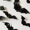 16PCS  Halloween 3D Black Bat Wall Stickers Removable Halloween DIY Wall Stickers Halloween Party Decorations Horror Bat Stickers