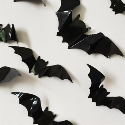 16 шт. Хэллоуин 3D черные наклейки на стену летучая мышь съемные наклейки на стену своими руками на Хэллоуин украшения для вечеринки ужасы наклейки летучая мышь