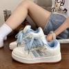 2024 New Student Leisure Niche Women's White Shoes Trendy Korean Version Ins Street Shooting Retro Color Matching Board Shoes Women