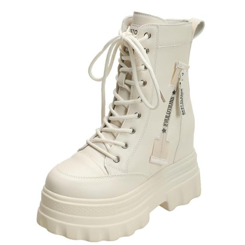 Мода 9,5 см Женские ботинки Мотоциклетные ботинки Женские Кожаные Челси Женские Классические Панк Женские Готические Ботинки Высокая Платформа Женские Боты Женские