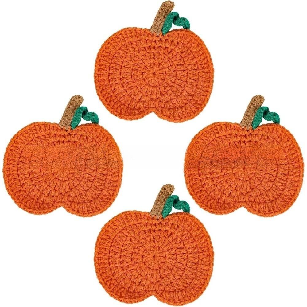 4pcs Handcrafted Handmade Coasters Heat-Resistant Fall Decor Creative Drink Mats  Thanksgiving Table