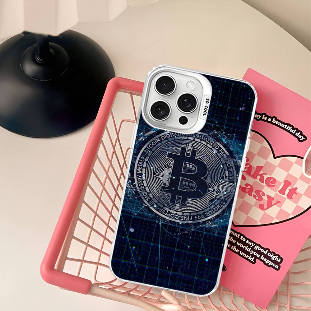 B-Bitcoin Phone Case Color Silver Shell For LPhone 17 16 16e 15 14 13 12 11 Pro Max Plus