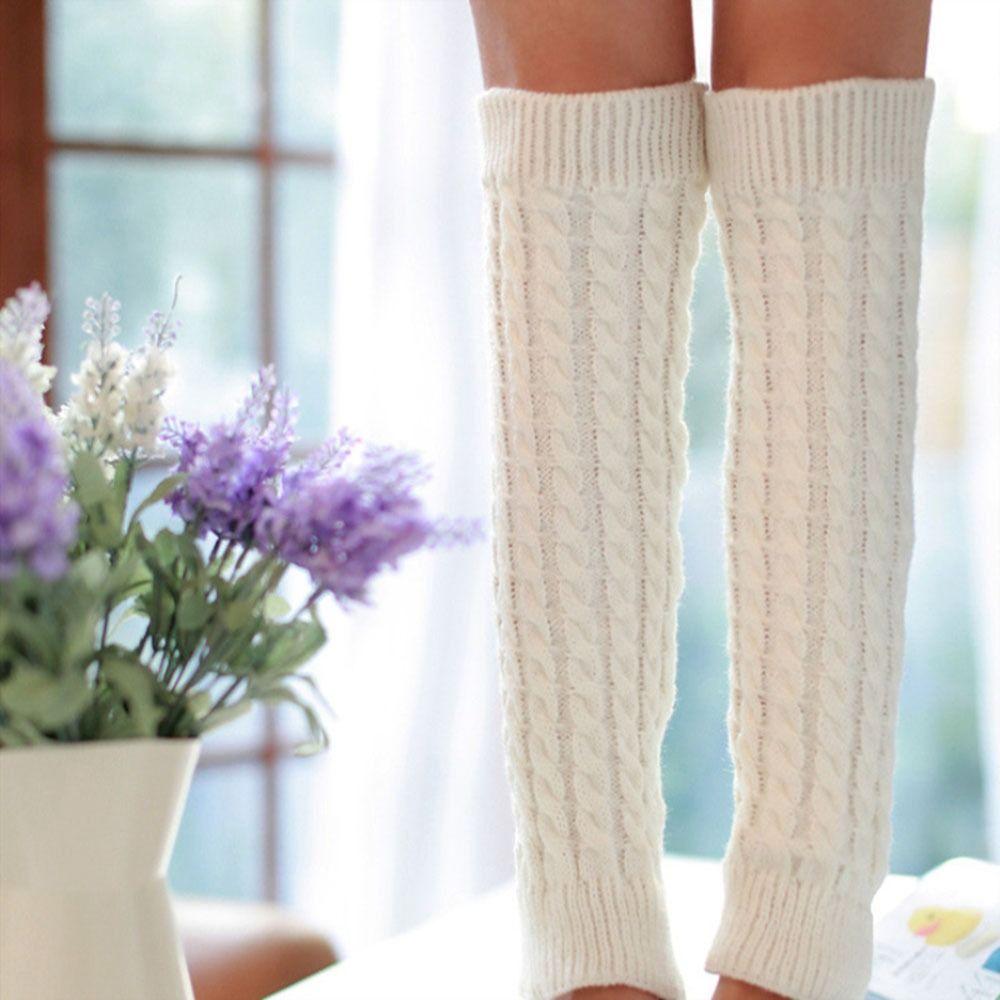 Sleeve Long Crochet Knitted Sock Womens Winter Warm Socks Knit Cable Warm Sock Warmers Leg Socks