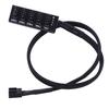 1 To 5-Port 4-pins PWM CPU Cooler/ Case/ Chasis Cooling Fan Power Cable Hub Splitter Adapter Black Sleeved 40cm