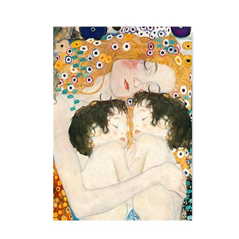 Густав Климт знаменитая картина «Мать и ребенок», холст, постеры и принты, абстрактные настенные художественные картины «Поцелуй Климта» для домашнего декора комнаты