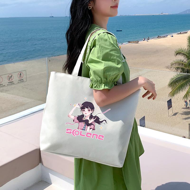 Холщовая сумка женская сумка через плечо студенческая сумка большая вместительная ручная сумка из холста