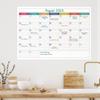 Large Dry Erase Calendar for Wall - Undated Dry Erase Calendar, Erasable Laminated Calendars for Wall with 8 Round Stickers, 40" x 28", Monthly
