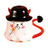Halloween Coffee Mug Ghost Wearing Hat Shape Ceramic Cup Dishwasher Safe Festive Mug Seasonal Decoration Gift