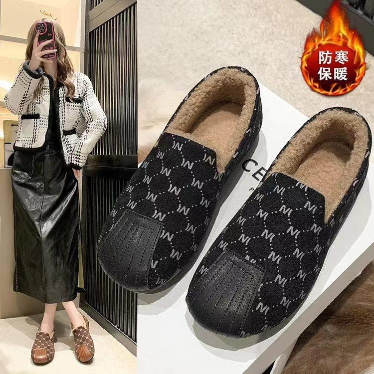 Cotton Shoes Women's Velvet Thickened Casual Women's Cotton Shoes with Soft Soles and Lightweight Fashion Doudou Shoes