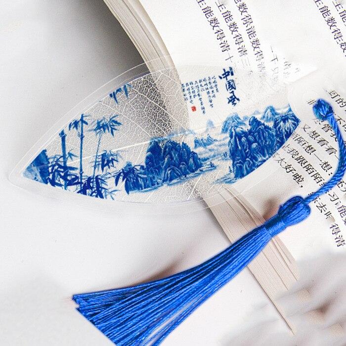 Ancient Chinese Landscape Painting Bookmark Beautiful Beautiful Leaf Vein Bookmark Gift To Classmates and Friends