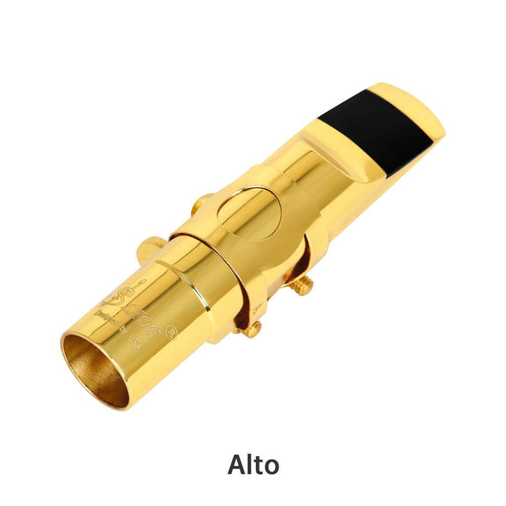 Мундштук для саксофона 5C латунный для альт/тенор/сопрано - Профессиональный и начинающий металлический мундштук с колпачком и лигатурой