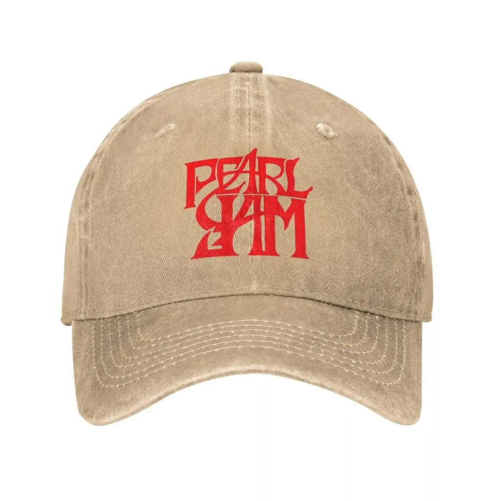 Pearls Jams Red Logo Baseball Cap For Unisex Men American Streetwear Trucker Hat Retro Sun Protection Baseball Caps