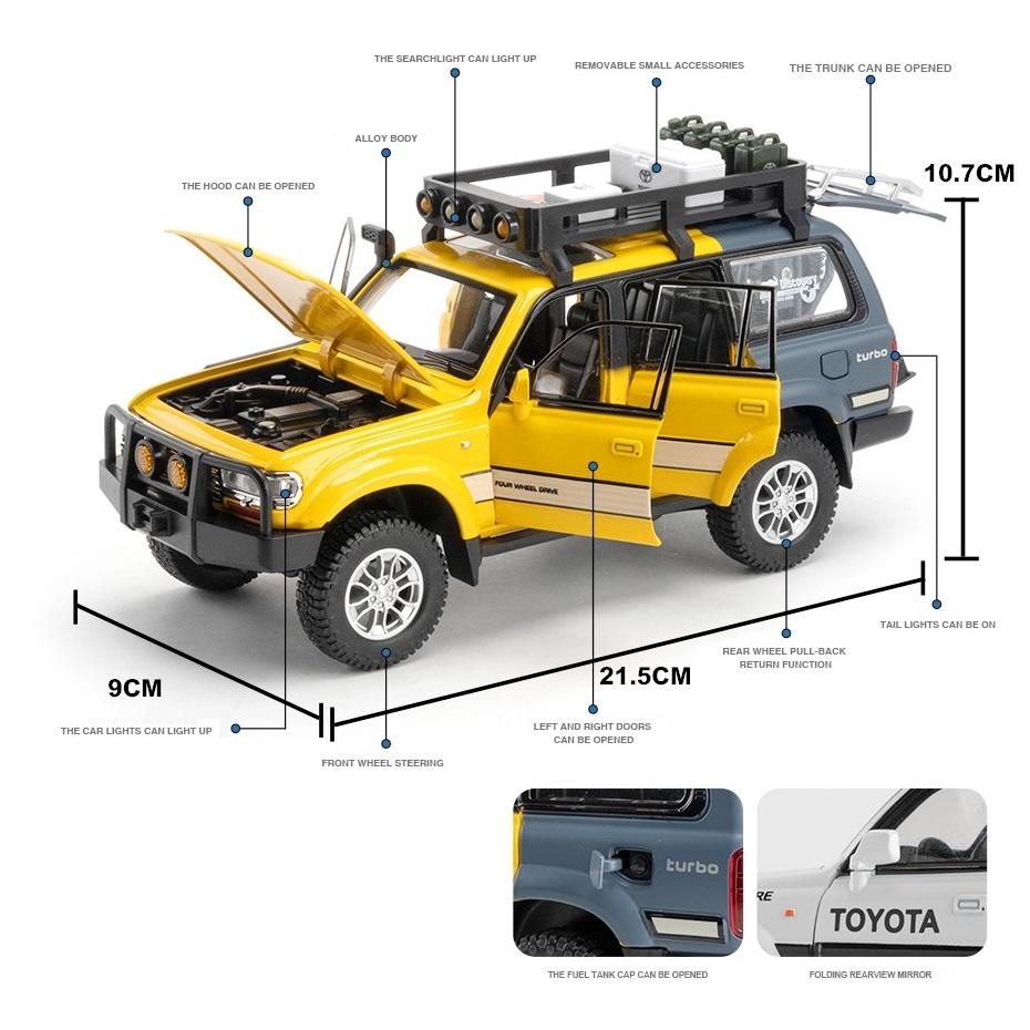 Toyota Land Cruiser 80 Внедорожник Симулятор Литая Модель и Игрушечные Транспортные Средства Звуки и Свет Машинка с Инерционным Механизмом 1:Модель коллекции 24 сплава