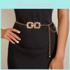 Square Circular Double Metal Chain Belt With Skirt And Dress Decorative Waist