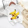 2026 Kids ShortSleeved Cartoon Printed Pikachu Game New Style TShirt Boys and Girls Casual Shirt for Leisure UseSportsShirt