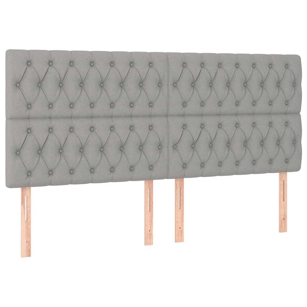 Vidaxl Zagłówek Do Łóżka Z Led, Jasnoszary, 200X7X118/128 Cm, Tkanina