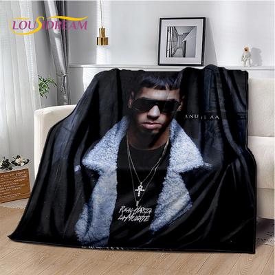 2025 Бесплатное одеяло Anuel AA Rapper Hip Hop, Мягкое плед-одеяло для дома, спальни, кровати, дивана, пикника, путешествий, Подарок для ребенка