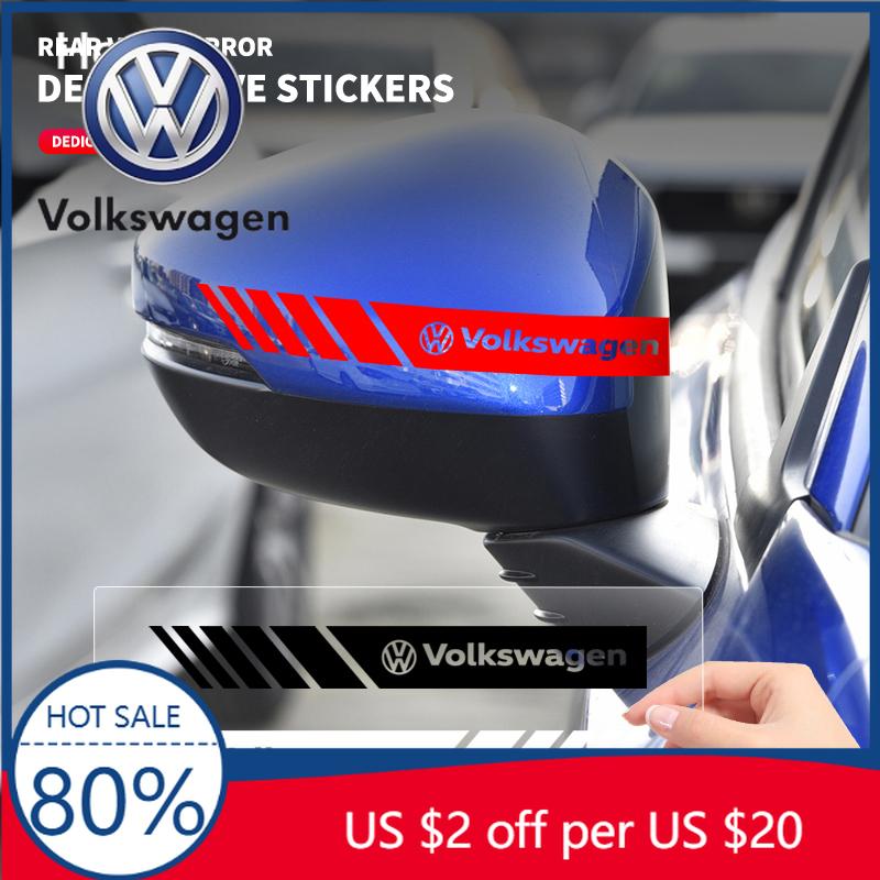 For VW Volkswagen Jetta MK5 Golf Car Styling 2Pcs Rearview Mirror Decal Stickers For Volkswagen VW Touran Beetle Golf Passat Jet