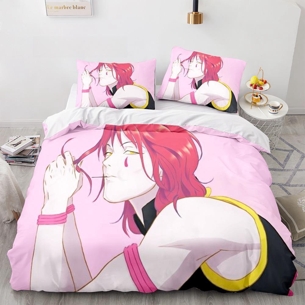 Постельное белье Hunter × Hunter Односпальное Полутораспальное Двуспальное Кинг-сайз Комплект постельного белья Взрослый Детский Спальня Пододеяльник Комплекты 3D Принт Аниме Простыня