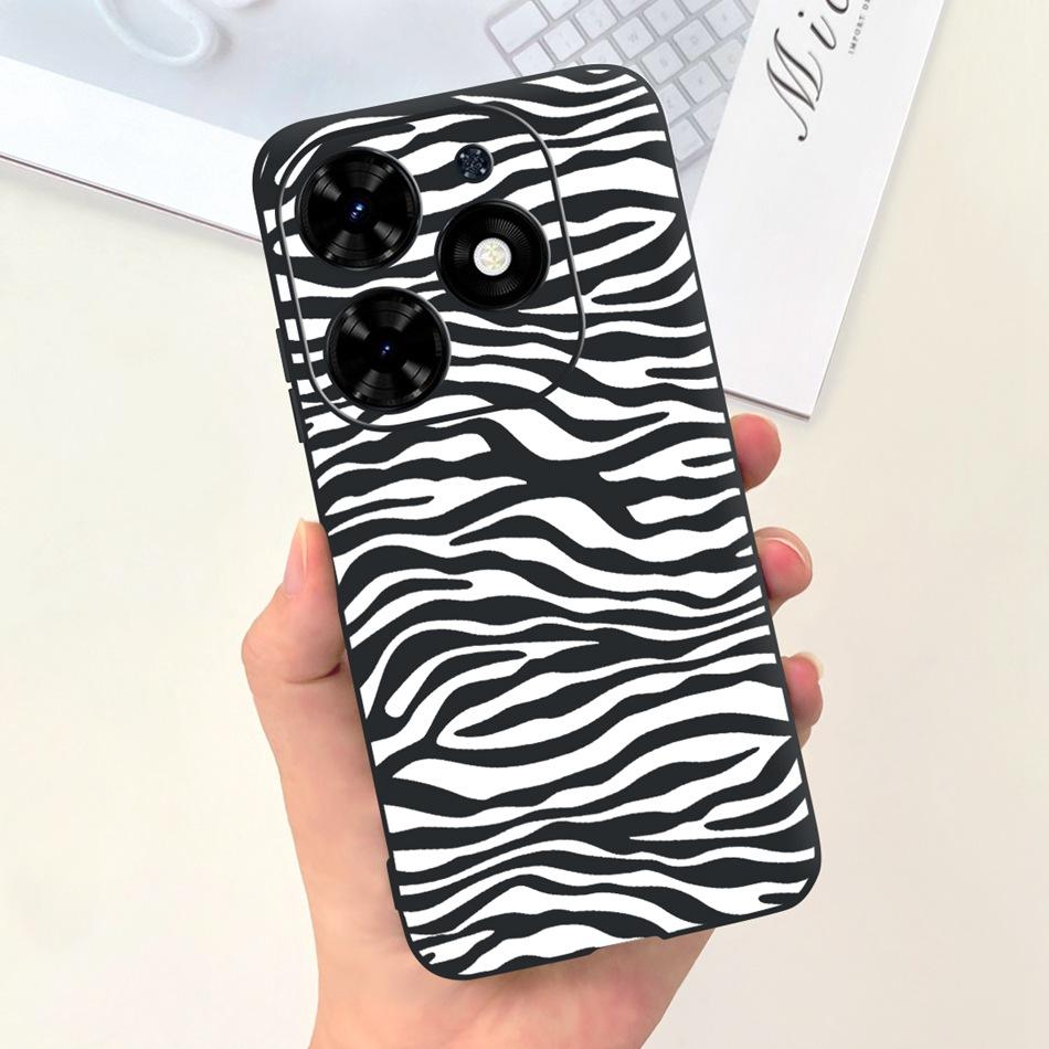 Чехол для Tecno Spark Go 2024 Милый Цветочный Узор Сердечки Конфетный Цвет Мягкий Силикон Тонкая Задняя Крышка Телефона Для Spark Go (2024) BG6