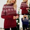 Women's Fashion  Snowflake Knitted Christmas Pullover Turtleneck Sweater